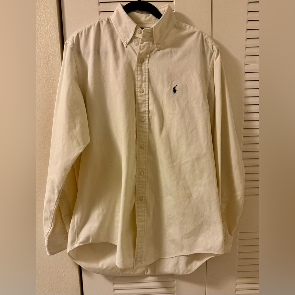 Ralph Lauren Men's Cream Button Down Shirt